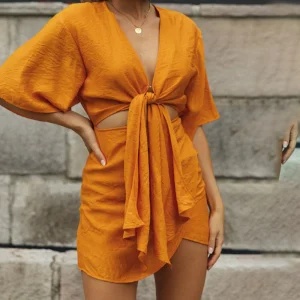 Robe Courte Nouée | Coton | Audacieuse et Légère