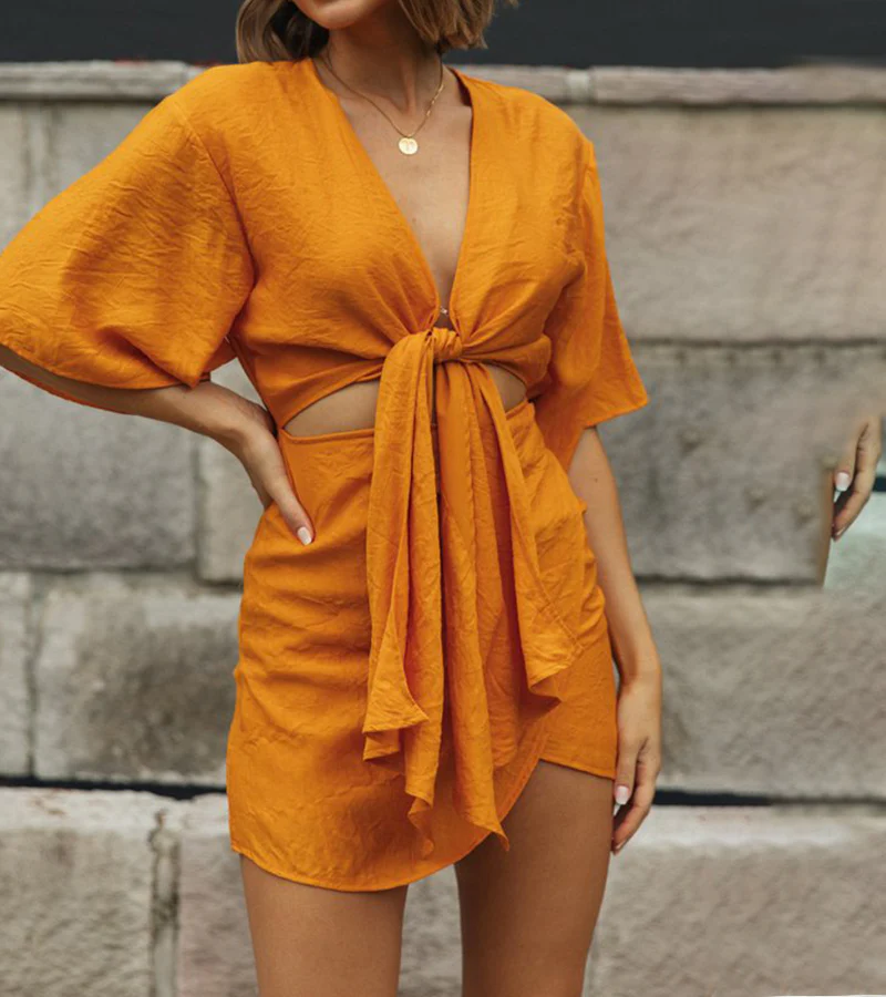 Robe Courte Nouée | Coton | Audacieuse et Légère