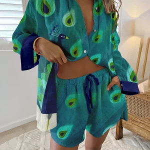Ensemble Imprimé Paon | Coton | Coloré et Décontracté