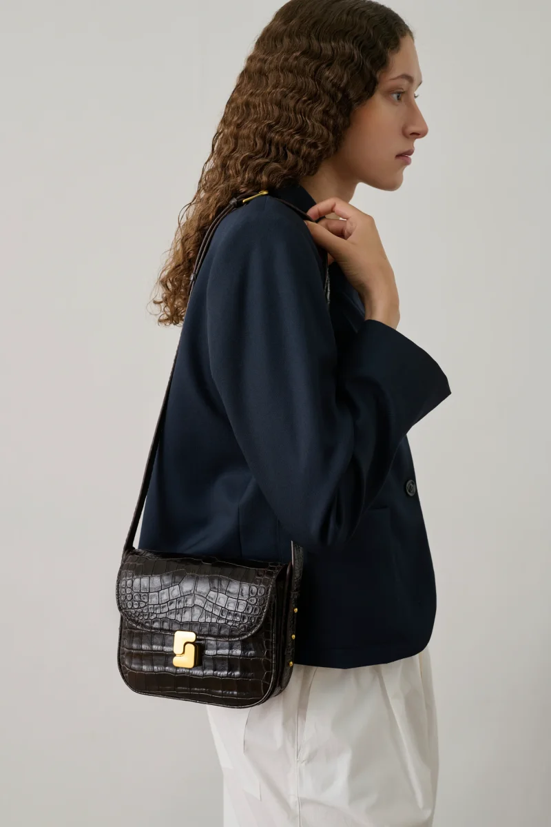 SAC BELLISSIMA MINI MARRON CROCO – Image 3