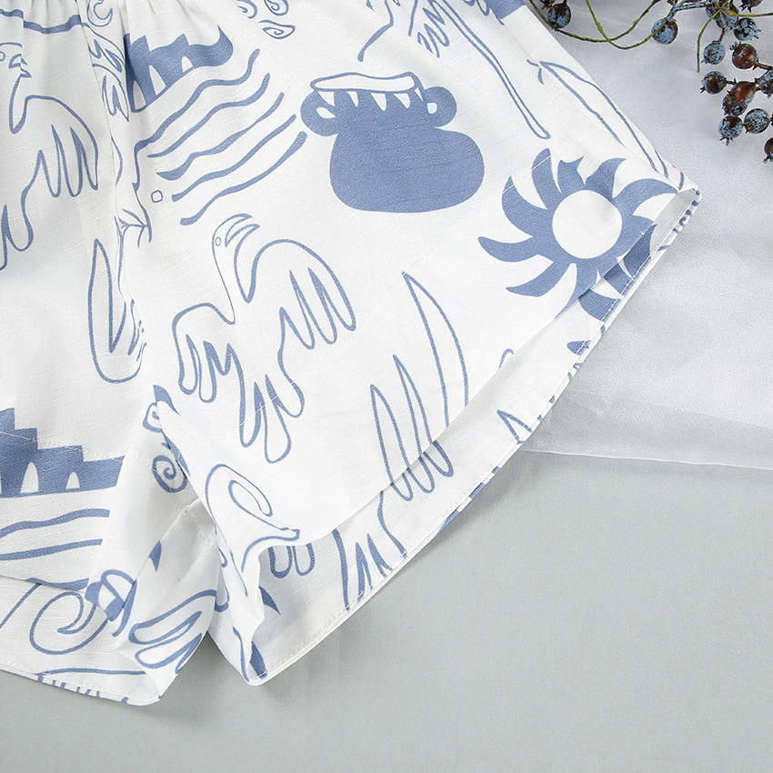 Ensemble en Lin | Imprimé Abstrait | Tenue Légère d’Été – Image 7