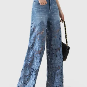 Embroidered Jeans Floral Transparency | Audacity and Femininity