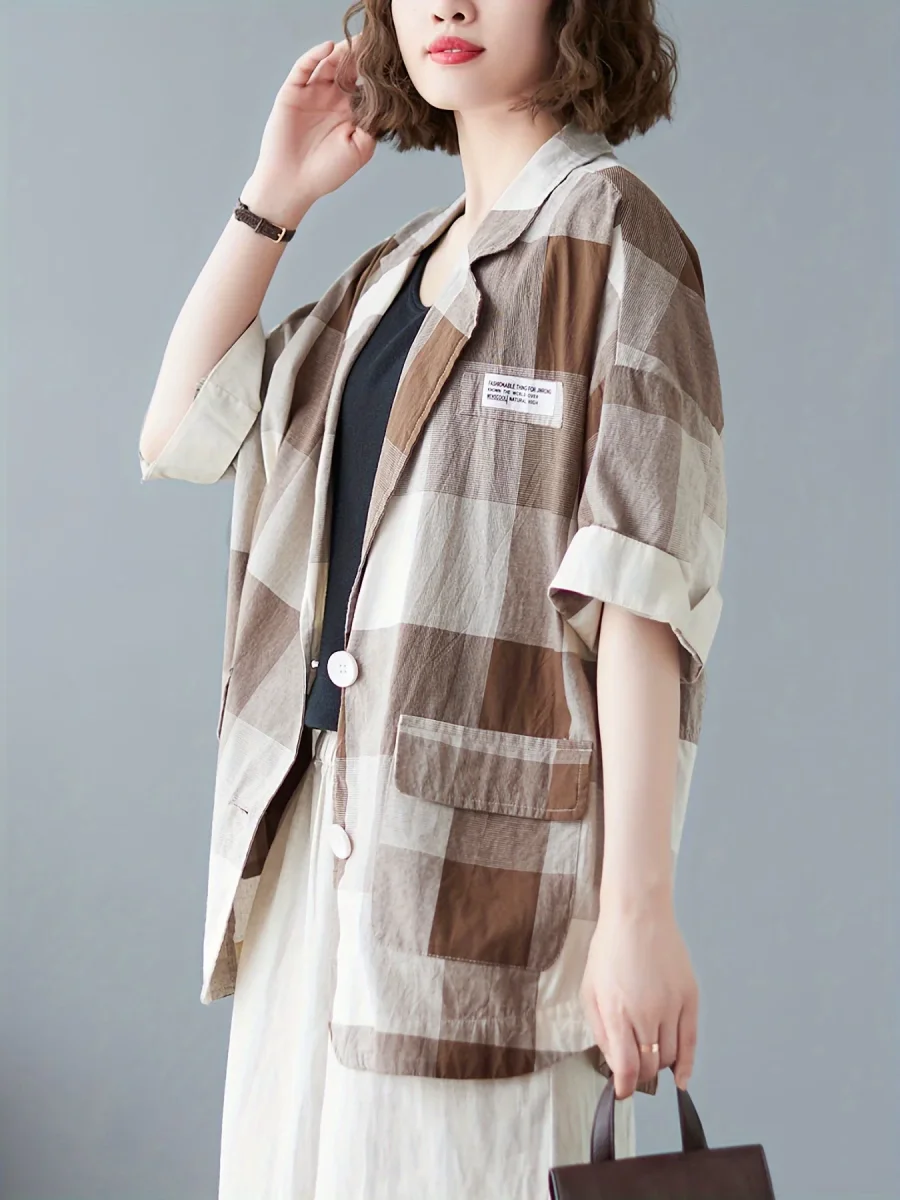 Carrés Déstructurés | Oversized Jacket with Patchwork Pattern – Image 9