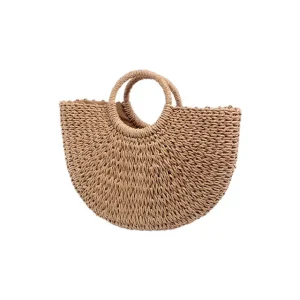 Sac Demi-Lune en Paille | Bohème Chic | Idéal pour l’Été