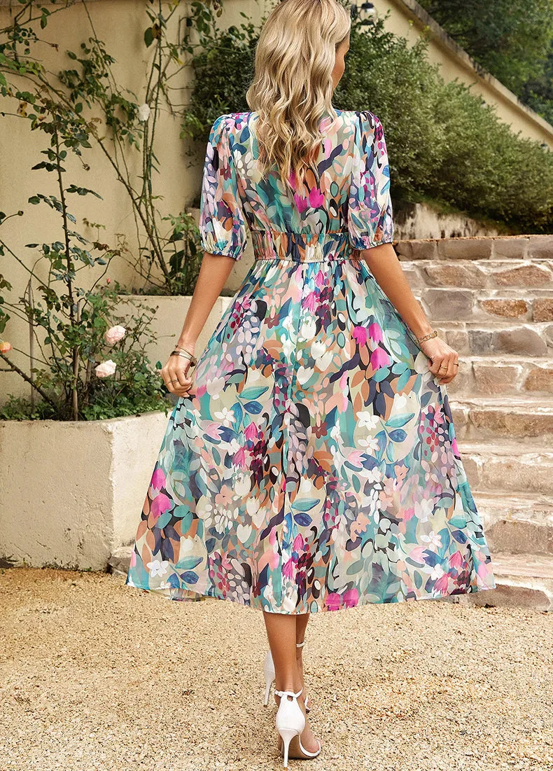 Évasion Florale | Robe Longue à Imprimé Multicolore – Image 6
