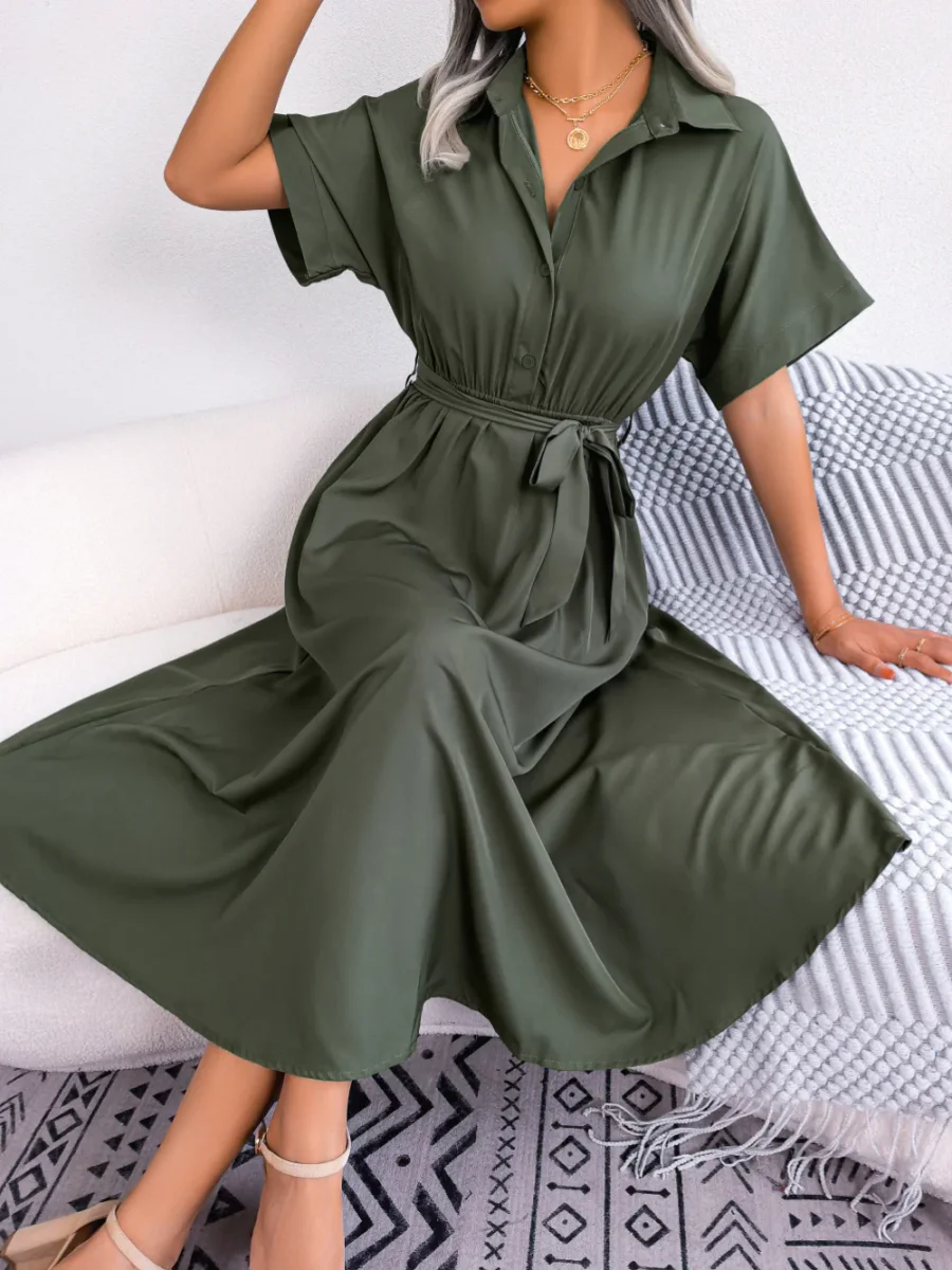 Elegant Midi Shirt Dress | Fluid and Timeless – Image 8