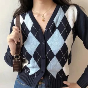 Losange Cardigan | Preppy Inspiration and Casual Elegance
