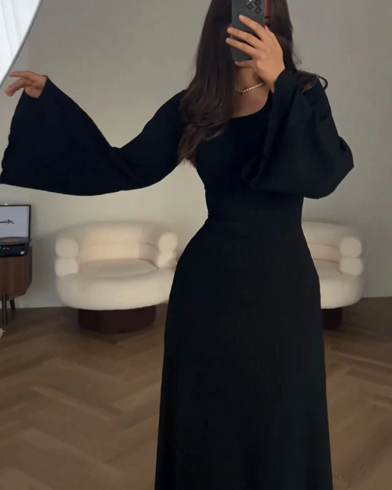 Robe Longue Côtelée | Coton Tricoté | Élégante et Confortable – Image 6