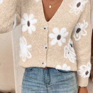 Emma | Cardigan Fleuri Douillet | Style Féminin | Tricot Doux