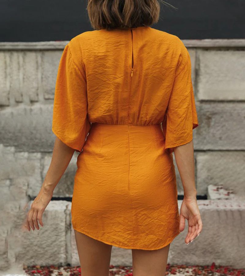 Robe Courte Nouée | Coton | Audacieuse et Légère – Image 4