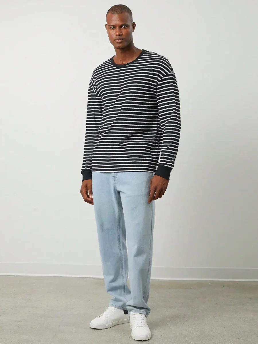 Gabriel - T-Shirt Manches Longues Rayé | Coton | Décontracté & Tendance – Image 5