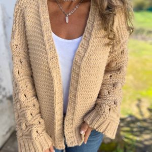 Knitted Vest with Crochet Sleeves | Textured Softness and Casual Charm