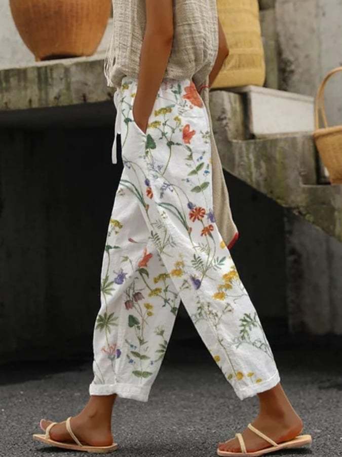 Pantalon Imprimé Floral | Coton | Léger et Décontracté – Image 3