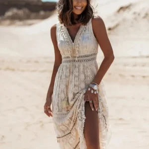 Robe d'été  en Dentelle Pour Femme | Maxi