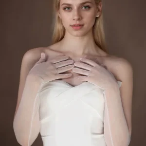 Gants De Mariée Élégants Ornés De Perles