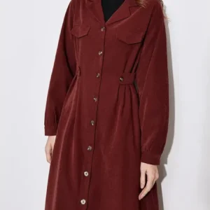 Robe Chemise Longue Manche Pour Femme | Midi