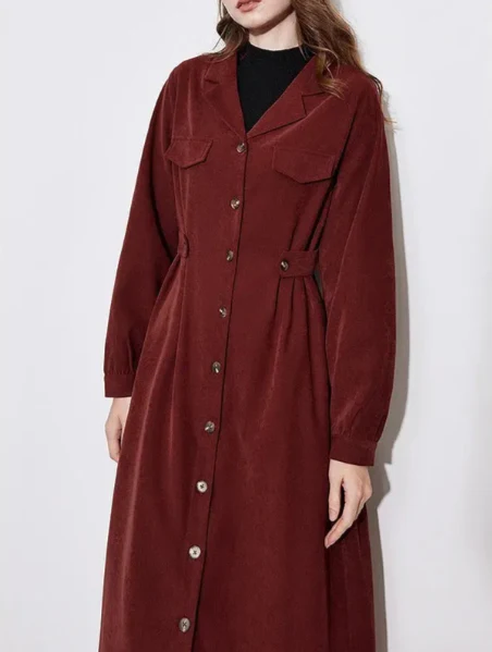 Robe Chemise Longue Manche Pour Femme | Midi