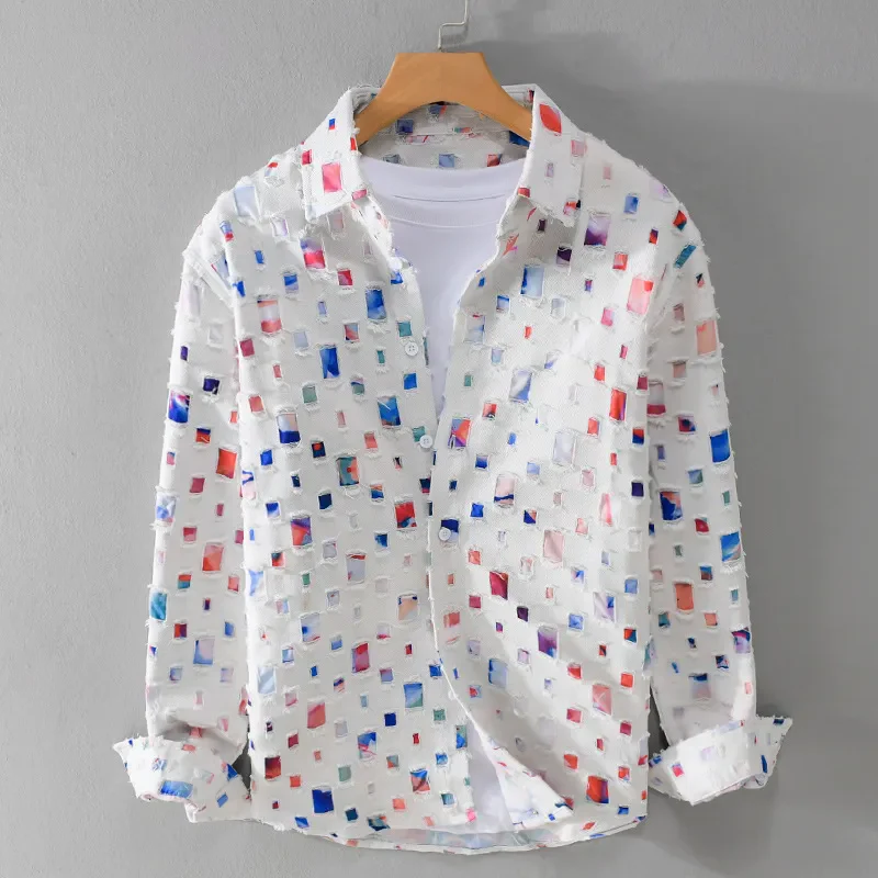 Chemise à Motifs Abstraits | Coton Léger | Style Artistique – Image 2