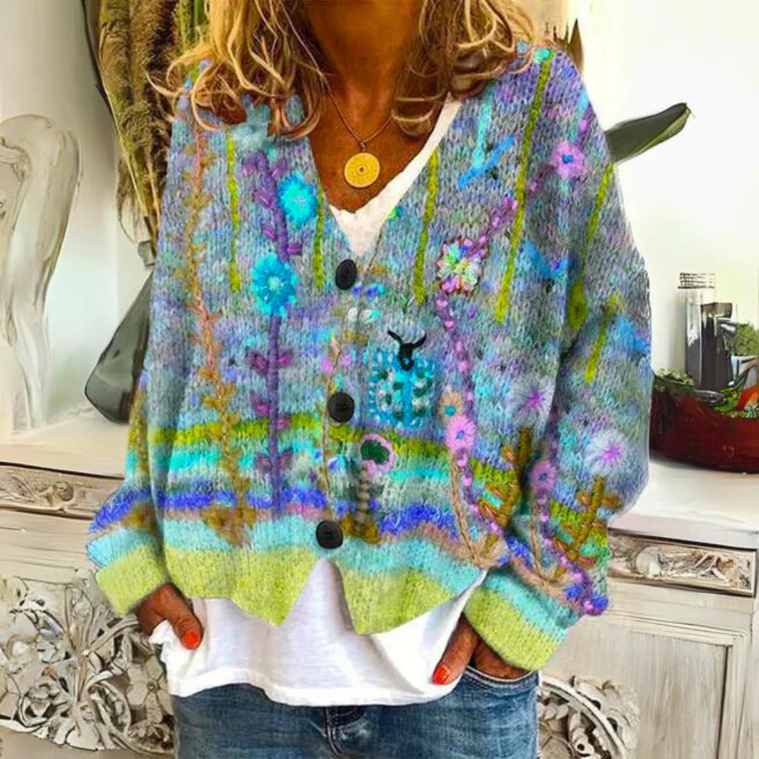 Elisa - Cardigan Bohème Multicolore | Unique | Style Artistique – Image 3