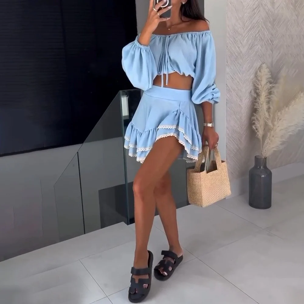 Ensemble Noir Bohème | Coton | Top Épaules Dénudées & Jupe à Volants – Image 7