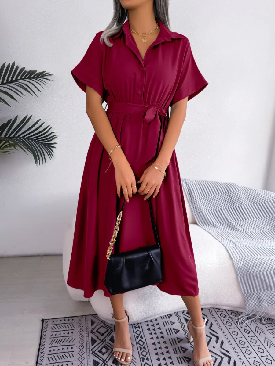 Elegant Midi Shirt Dress | Fluid and Timeless – Image 3