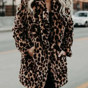 Manteau Imprimé Léopard Pour Femme | Hiver