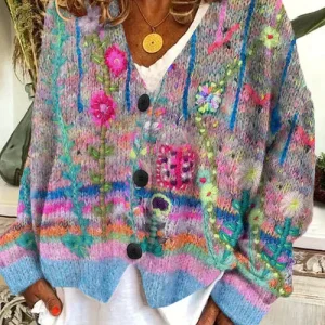 Cardigan Rétro Pour Femme | Chaud