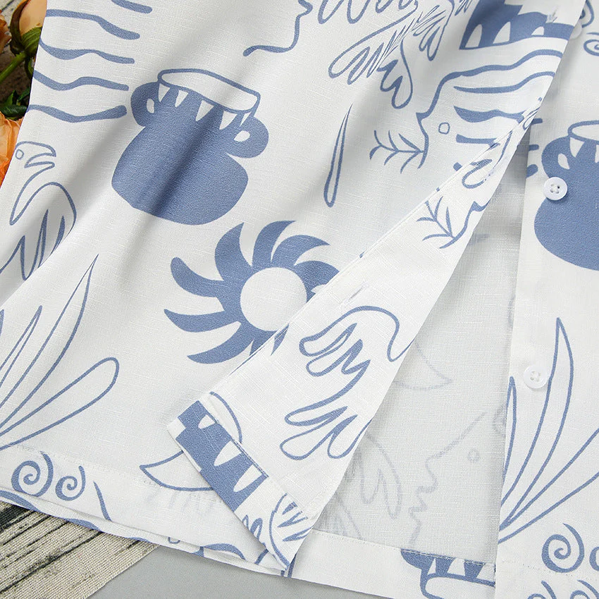 Ensemble en Lin | Imprimé Abstrait | Tenue Légère d’Été – Image 6