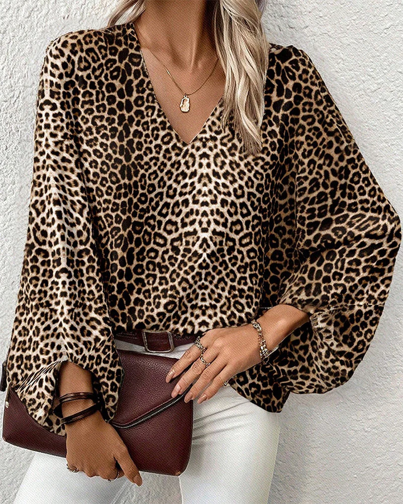 Blouse Léopard à Manches Bouffantes | Audacieuse et Stylée – Image 2