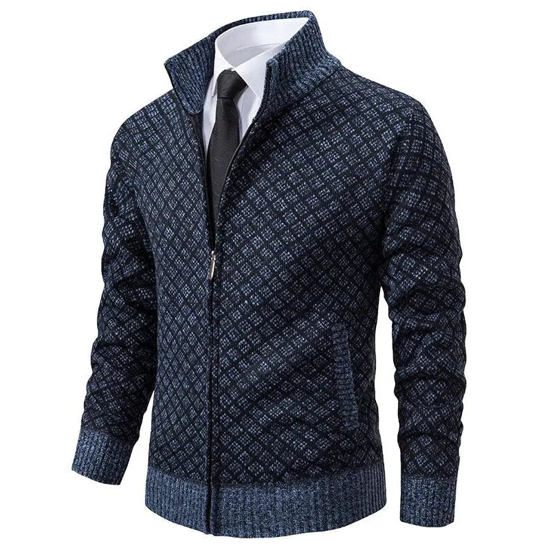 Veste en Maille Zippée | Chaleur & Élégance | Motif Géométrique – Image 2
