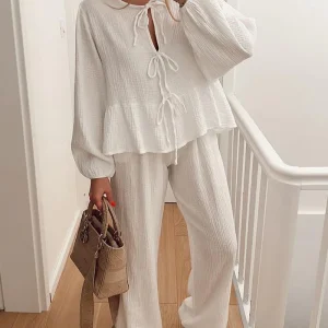 Ensemble Coton Gaufré | Cassé | Confort & Élégance Décontractée