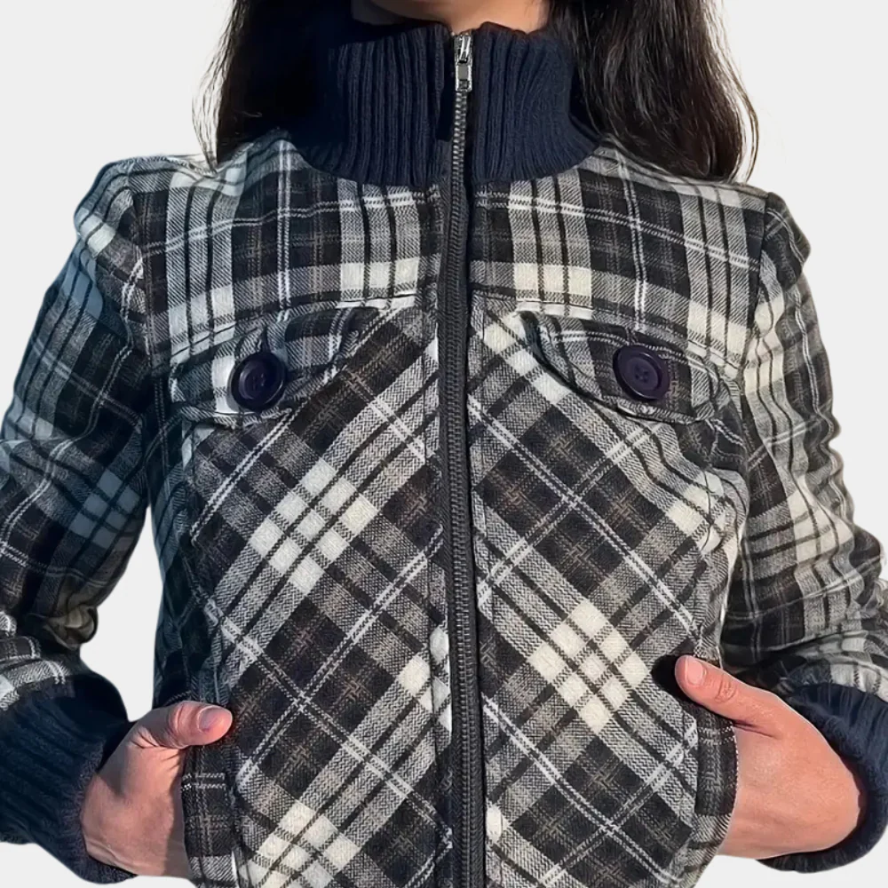 Short Checked Jacket | Cotton | Urban and Retro Style – Image 3