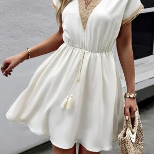 Bohemian Lace Short Dress | Fresh and Feminine