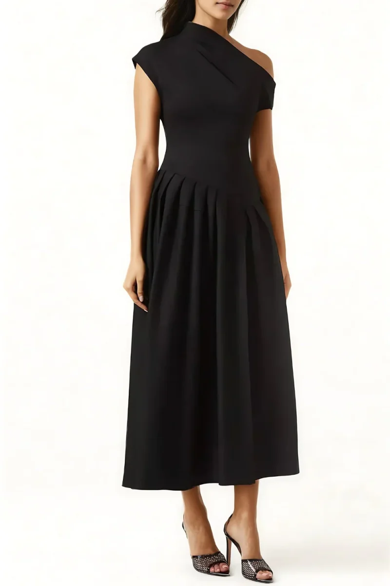 Robe Asymétrique Élégante | Robe de Soirée Midi – Image 3