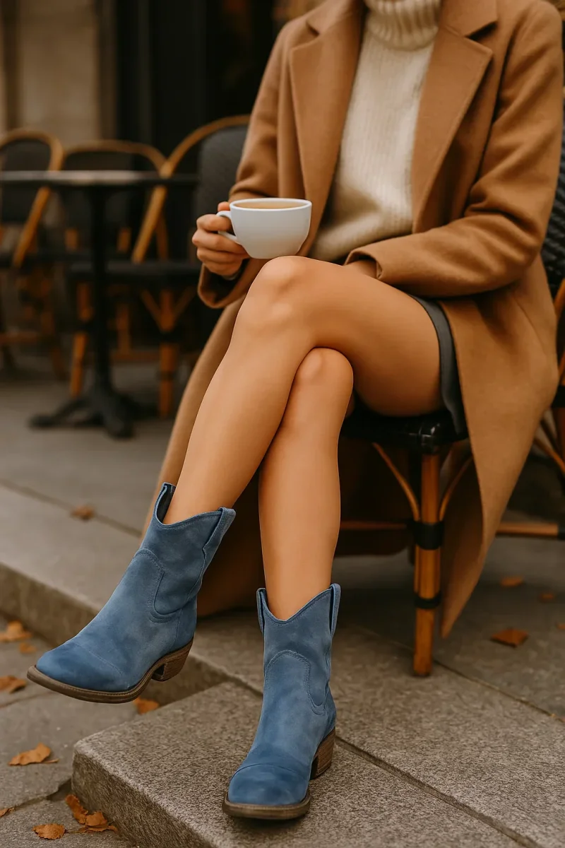 Bottines Western Femme | Suédine Mauve | Élégantes & Confortables – Image 6