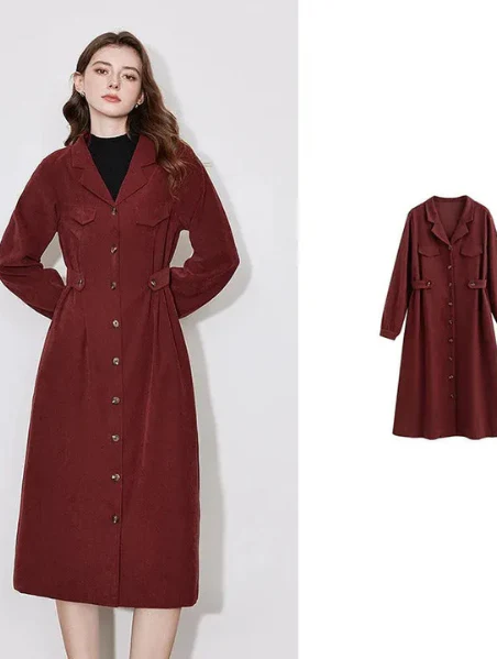 Robe Chemise Longue Manche Pour Femme | Midi – Image 4