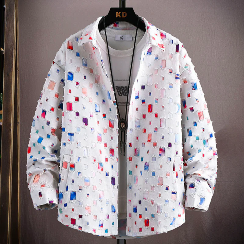 Chemise à Motifs Abstraits | Coton Léger | Style Artistique – Image 3