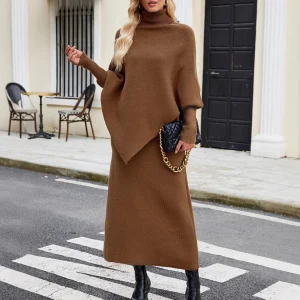 Two-piece knitwear set Oversize sweater and long skirt | Élégance Cozy