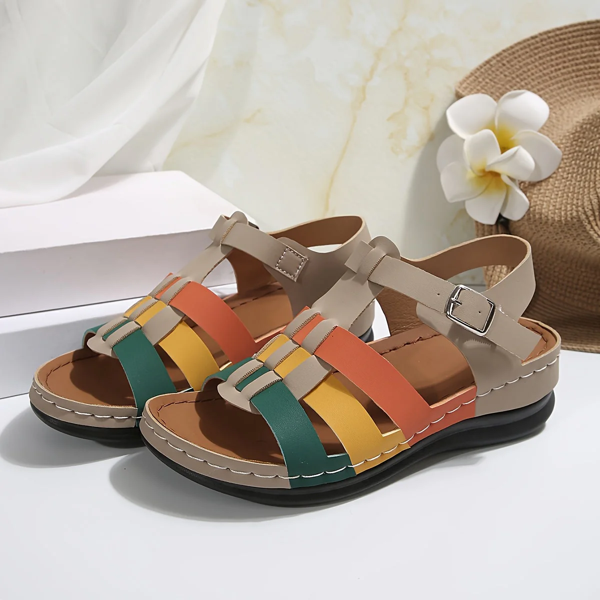 Multicolored Flat Sandals | Comfort and Summer Style – Image 4