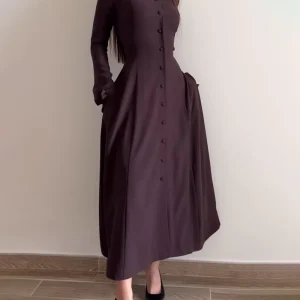 Robe Midi Boutonnée | Viscose | Élégante, Structurée et Intemporelle