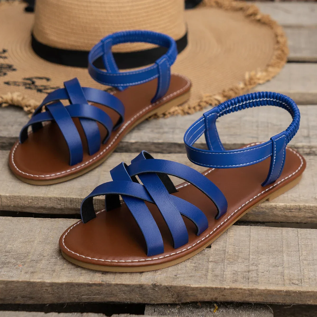 Flat Sandals | Crossed Straps | Summer Comfort – Image 8