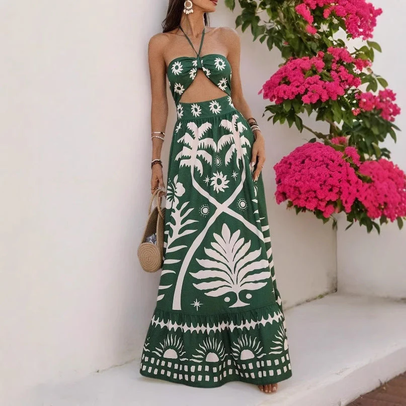 Bohemian Palmeraie Dress | Long and Halter Flared – Image 3