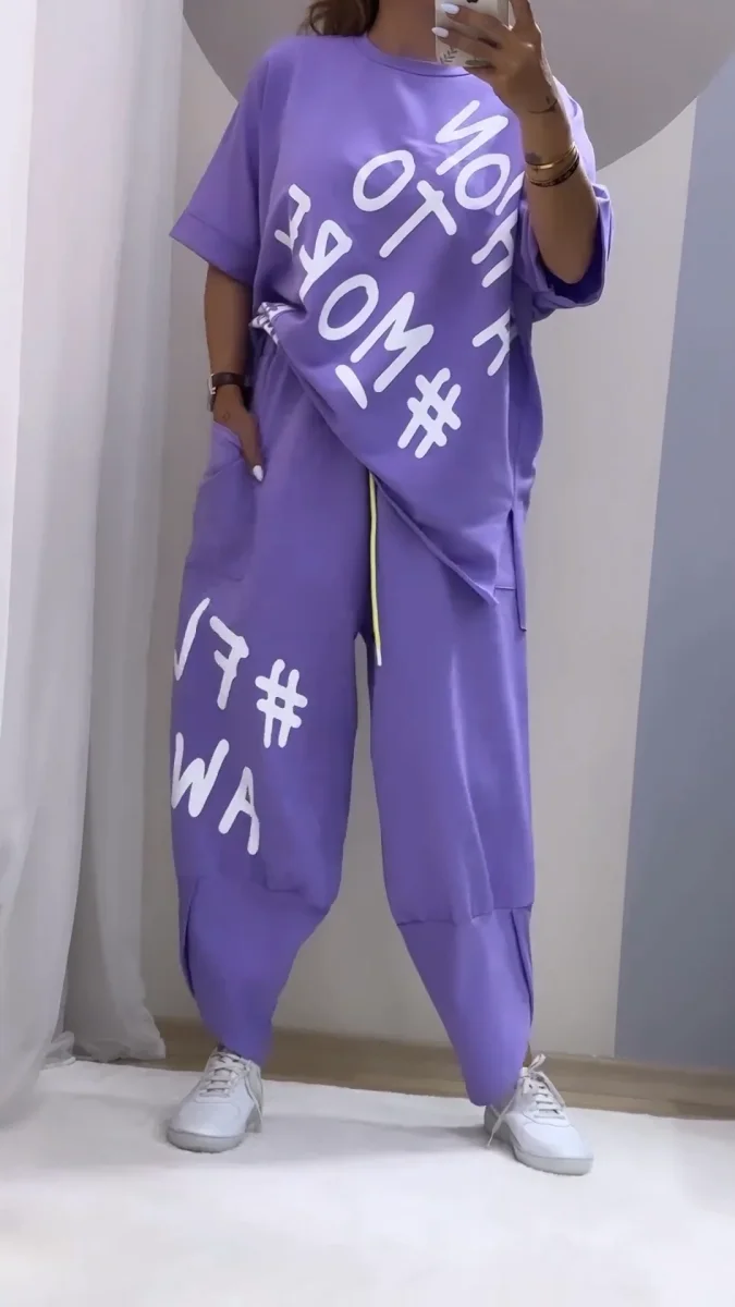 Ensemble Oversize Femme | Style Graphique | Confort et Streetwear – Image 3