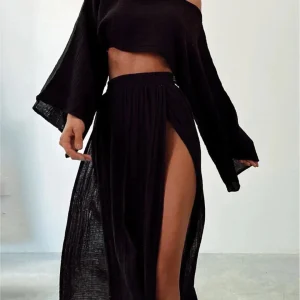 Ensemble Noir Moderne | Style Décontracté | Look Bohème Chic