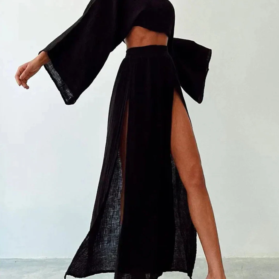 Ensemble Noir Moderne | Style Décontracté | Look Bohème Chic – Image 4