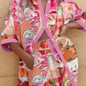 Ensemble Estival Imprimé Cocktails | Coton | Coloré et Rafraîchissant