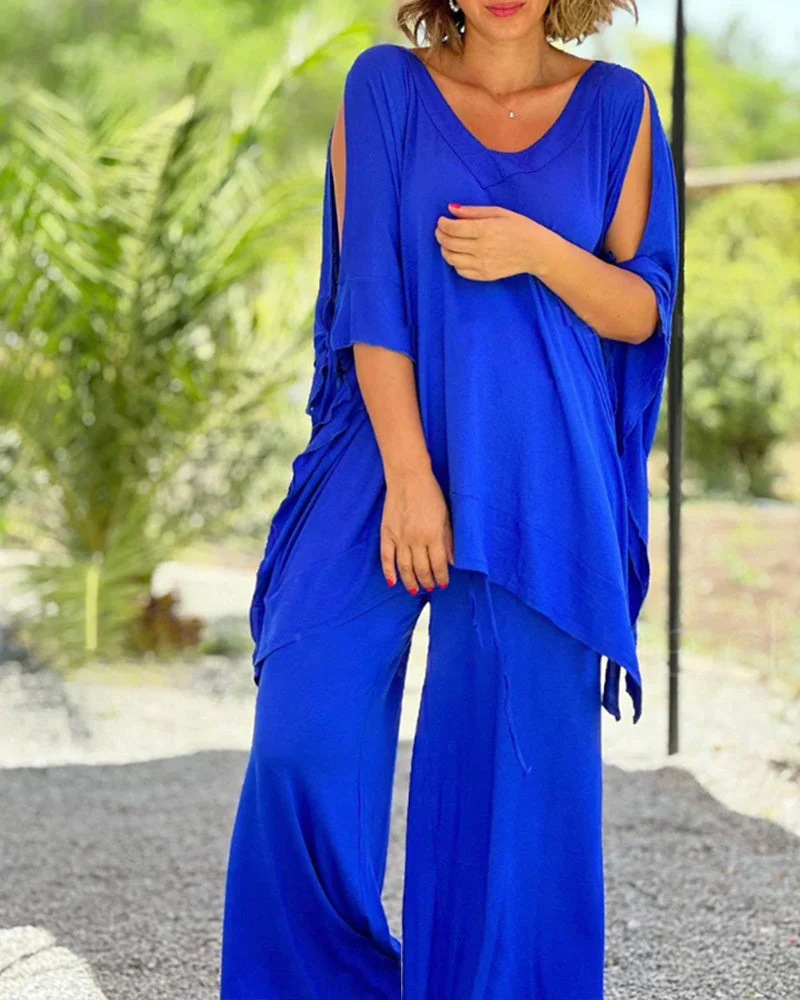 Ensemble Oversize Bleu Cobalt | Fluide et Confortable | Détente avec Style – Image 3