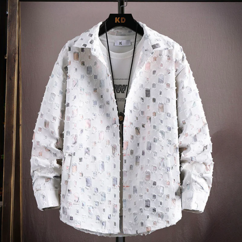 Chemise à Motifs Abstraits | Coton Léger | Style Artistique – Image 4