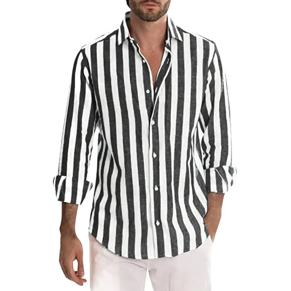 Chemise à Rayures | Lin & Coton | Légère et Élégante – Image 4