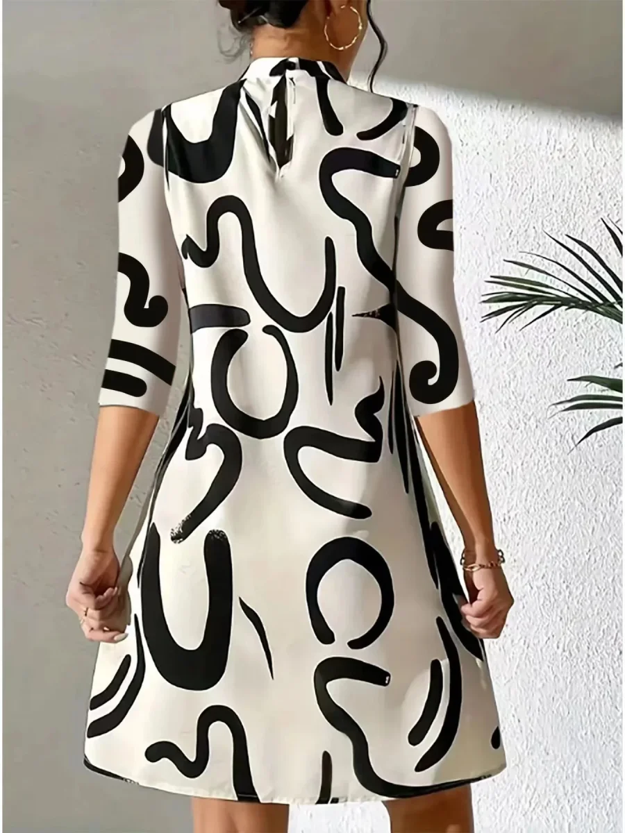 Robe Stylisé Imprimé abstrait Pour Femme | Mini – Image 5